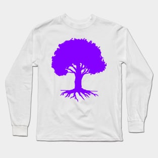 Tree,Well Rooted-Purple Version Long Sleeve T-Shirt